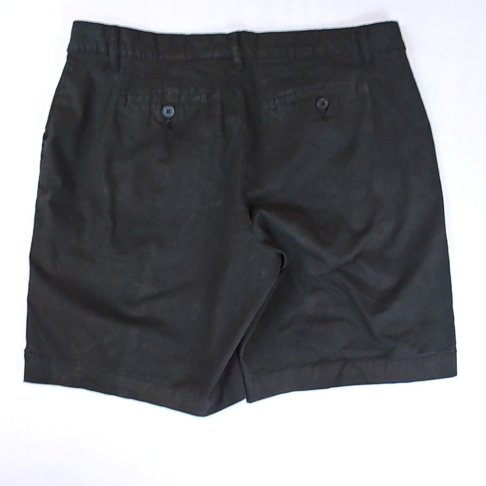 Falls Creek Womens Black Chino Shorts Size 12 Mid Rise Cotton Blend Stretch - Picture 2 of 7